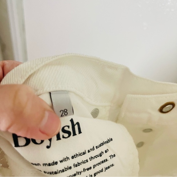 NWT Boyish Tommy High-Rise White Rigid Straight Leg Denim Distressed Waist 28 - Picture 13 of 13